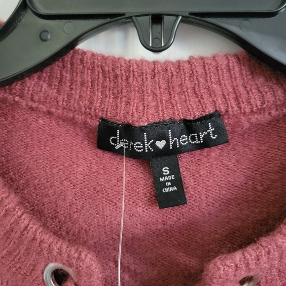 NWT Forever 21 Derek Heart Rose Lace-Up Long Sleeve Sweater Size Small - Picture 3 of 8
